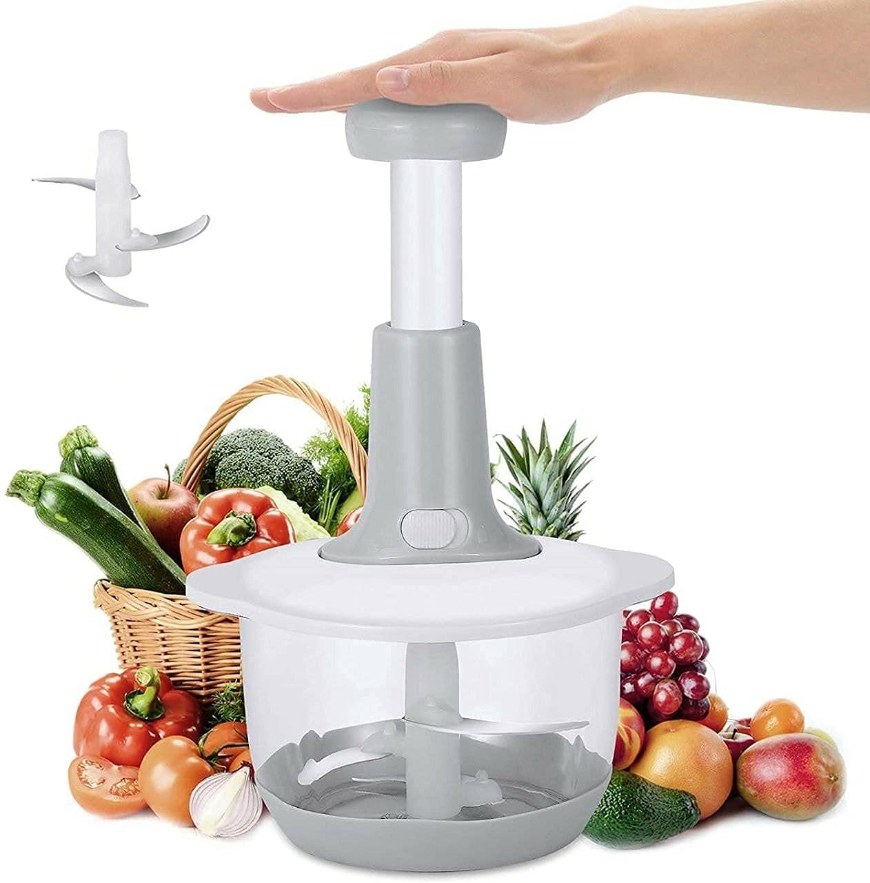 1.5 L - Chopper Push Hand Press - Ideal For Chopping Vegetables